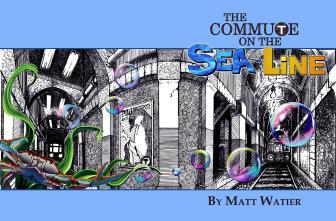 "The Commute on the Sea Line" transforms the daily grind into an aquatic adventure. Dive into a subway where sea creatures and bubbles create a surreal, underwater commute that blends fantasy with urban life.