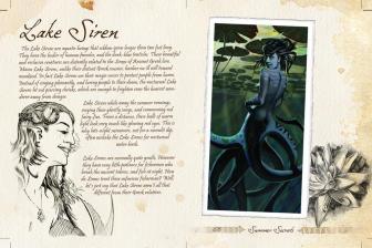 "Lake Siren" introduces the enchanting and mysterious Lake Sirens of Maine. These reclusive aquatic beings, with their human-like forms and dark-blue tentacles, use their magic to protect rather than harm. Their ghostly songs and fiery eyes guard the lakes, ensuring safety while maintaining an eerie allure.