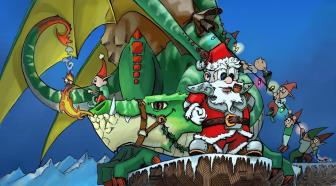 Santa the Dragon Rider leads his brave elves on a magical journey, soaring over snowy peaks. With their dragon ally, they deliver festive cheer and presents to the South Pole!